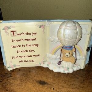 Vintage Bainbridge Bears Carlton Cards Resin Book Figurine 'Touch the Joy'